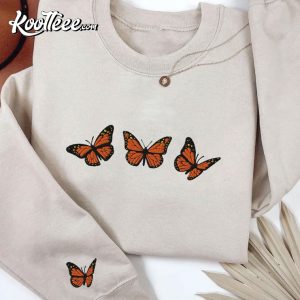 Monarch Butterfly Botanical Embroidered Sweatshirt (2)