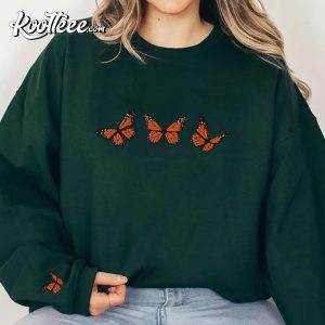 Monarch Butterfly Botanical Embroidered Sweatshirt (1)