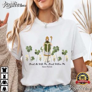Saint Patrick Christian Shamrock Religious Quote T Shirt (1)