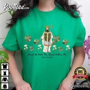 Saint Patrick Christian Shamrock Religious Quote T Shirt (2)