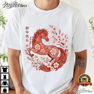 Lunar New Year Of The Horse 2026 Flower T Shirt (4)