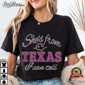 She's From Texas I Can Tell Rhinestone Cowgirl T Shirt (1)