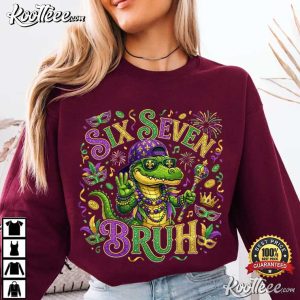 Alligator Six Seven Bruh Mardi Gras Funny T Shirt (4)
