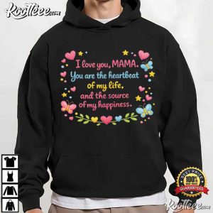 Mama Heartbeat Quote Floral Heartframe Mother Love T-Shirt Mama Heartbeat Quote Floral Heartframe Mother Love T Shirt (4)