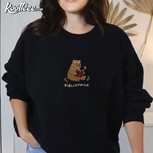 Bibliophile Bear Reading Book Embroidered Sweatshirt (2)