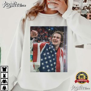 Jack Hughes American Flag Skate Portrait Hockey T Shirt (7)