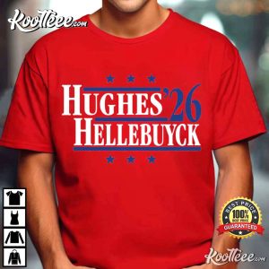 Hughes And Hellebuyck '26 Team USA Retro Campaign T Shirt (3)