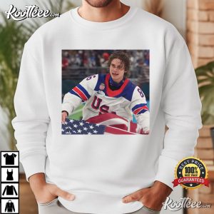 Jack Hughes Hockey USA American Flag T Shirt (4)
