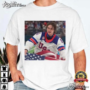Jack Hughes Hockey USA American Flag T Shirt (1)
