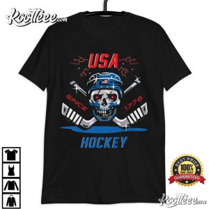 USA Hockey Skull Since 1776 T Shirt (2)
