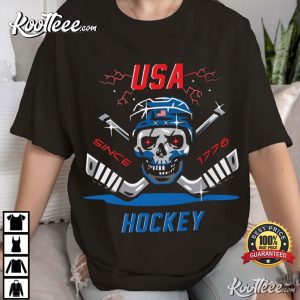 USA Hockey Skull Since 1776 T Shirt (3)