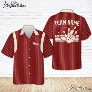 Bowling Retro Stripe Custom Name Hawaiian Shirt