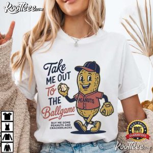 Take Me Out To The Ballgame Vintage Peanut Baseball Mascot T Shirt (4)