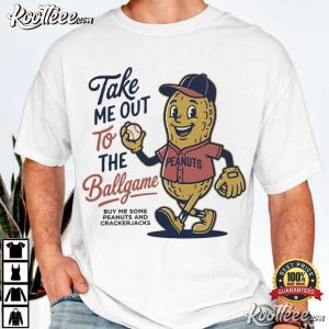 Take Me Out To The Ballgame Vintage Peanut Baseball Mascot T Shirt (2)