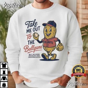 Take Me Out To The Ballgame Vintage Peanut Baseball Mascot T Shirt (3)