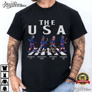 USA Walking Road Signatures Women Ice Hockey T Shirt (1)