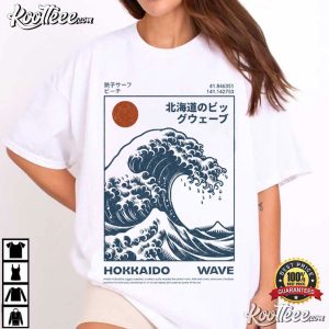 Hokkaido Wave Retro Japanese Surf T Shirt (2)