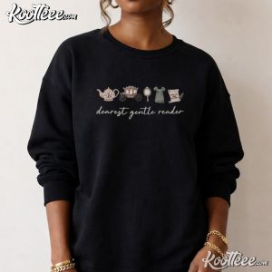 Dearest Gentle Reader Bridgerton Regency Era Embroidered Sweatshirt (2)