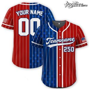 Pinstripe 250th America Anniversary 4th Of July Custom Baseball Jersey (1)