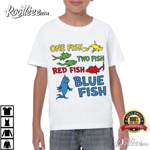 Dr Seuss Book One Fish Two Fish Red Fish Blue Fish T Shirt (1)