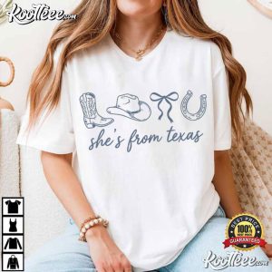 She's From Texas Western Coquette Bow T Shirt (1)