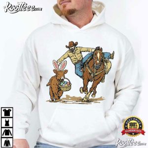 Easter Cowboy Bunny Basket Western Spring T Shirt (3)