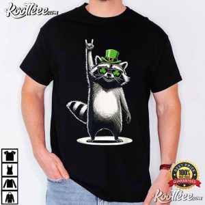 Rock On Raccoon Lucky Leprechaun T Shirt (2)