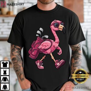 Pink Flamingo Golf Funny T Shirt (4)