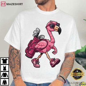 Pink Flamingo Golf Funny T Shirt (1)