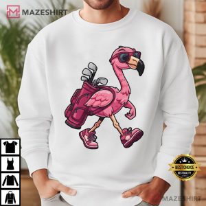 Pink Flamingo Golf Funny T Shirt (3)