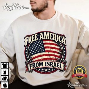 Free America From Israel American Flag T Shirt (4)