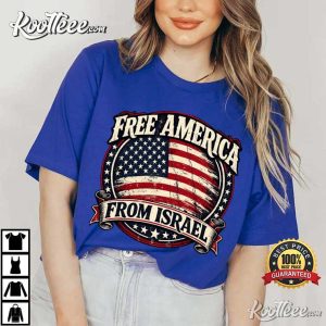Free America From Israel American Flag T Shirt (2)