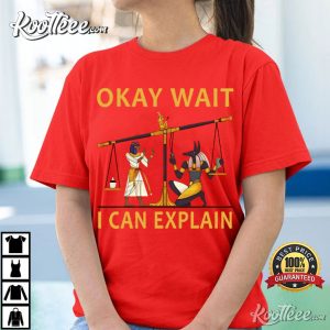 Okay Wait I Can Explain Anubis Egyptian Scale Meme T-Shirt