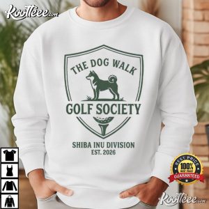 Shiba Inu Golf Society The Dog Walk Graphic T Shirt (4)