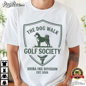 Shiba Inu Golf Society The Dog Walk Graphic T Shirt (1)