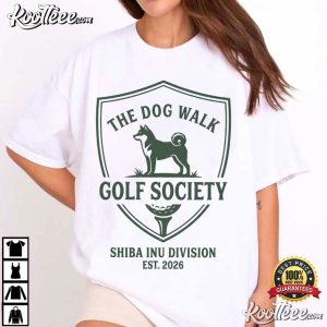 Shiba Inu Golf Society The Dog Walk Graphic T Shirt (2)