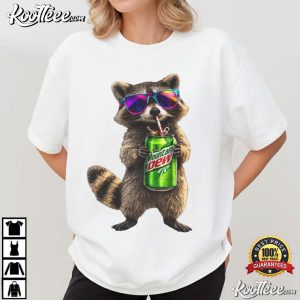 Raccoon Drinking Mountain Dew Cute Animal Funny T Shirt (4)
