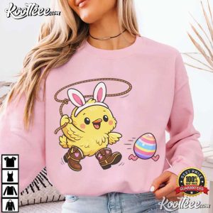 Chicken In Bunny Ears Easter T Shirt (4)