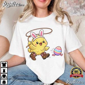 Chicken In Bunny Ears Easter T Shirt (1)