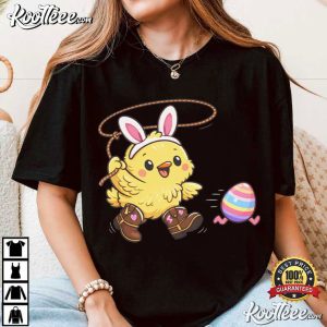 Chicken In Bunny Ears Easter T Shirt (2)