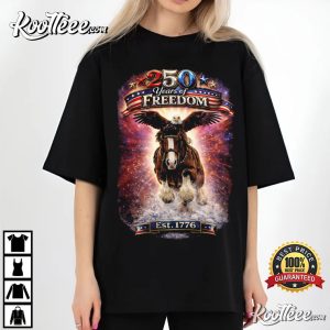 250 Years Of Freedom Patriotic Eagle And Horse T Shirt (4)