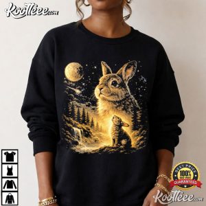 Bunny Howling To The Moon Vintage T-Shirt Bunny Howling To The Moon Vintage T Shirt (1)