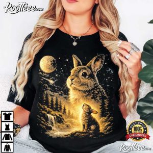 Bunny Howling To The Moon Vintage T-Shirt Bunny Howling To The Moon Vintage T Shirt (3)
