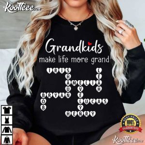 Grandkids Make Life More Grand Heart Crossword T Shirt (1)