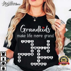 Grandkids Make Life More Grand Heart Crossword T Shirt (2)