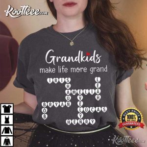 Grandkids Make Life More Grand Heart Crossword T Shirt (3)
