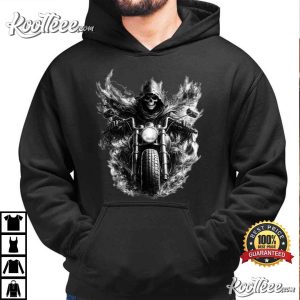 Grim Reaper Motorcycle Skull Biker T Shirt (4)