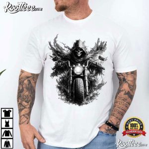 Grim Reaper Motorcycle Skull Biker T Shirt (3)