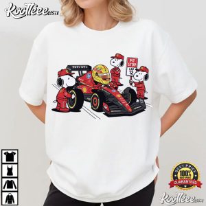 Lewis Hamilton Snoopy Pit Crew F1 Ferrari Racing Cartoon T Shirt (3)