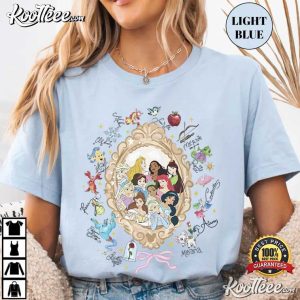 Disney Princess Retro Coquette Bows Watercolor T Shirt (4)